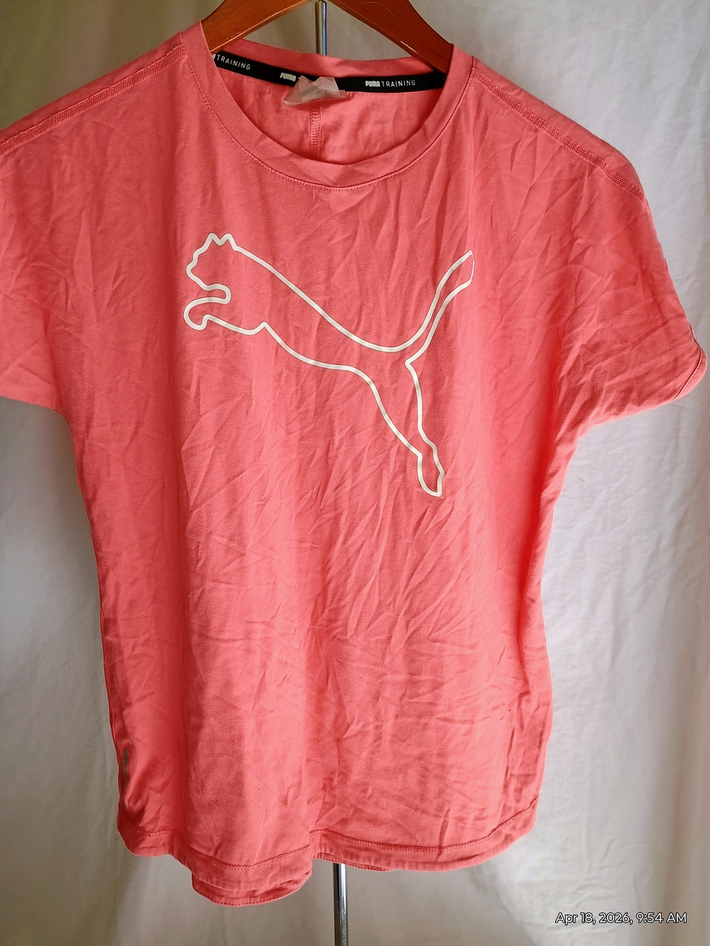 Puma Coral Pink Logo Women's Tee